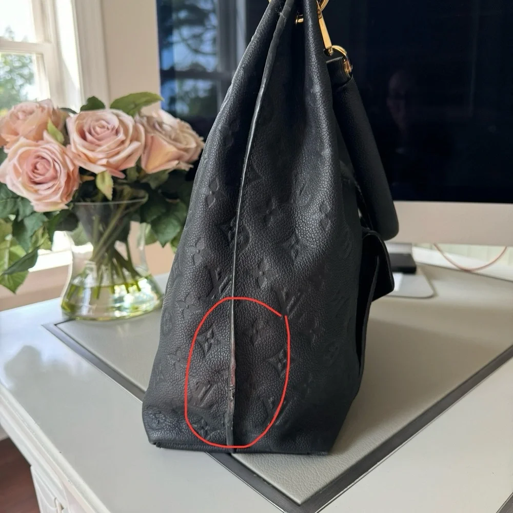 Louis Vuitton Black Monogram Bag with Gold Accents - Picture 8 of 12